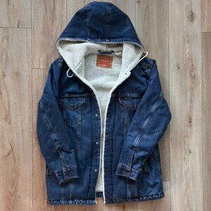 BLUE LEVIS HOODED PADDED PARKA
